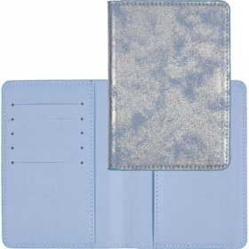 Обложка для паспорта deVente Cristine кож/зам 10*14.7 см св-голубая с блестками
