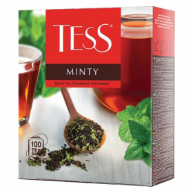 Чай черный в пакетиках TESS Minty, с мятой, 100 шт. по 1,5 г