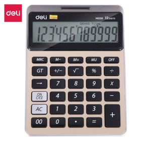 Калькулятор настольный Deli Exceed M009 51 12 разрядный, золотисто-черный в блистере