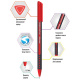 Ручка шариковая Berlingo Triangle Twin красная, игольчатый стержень 0,7 мм